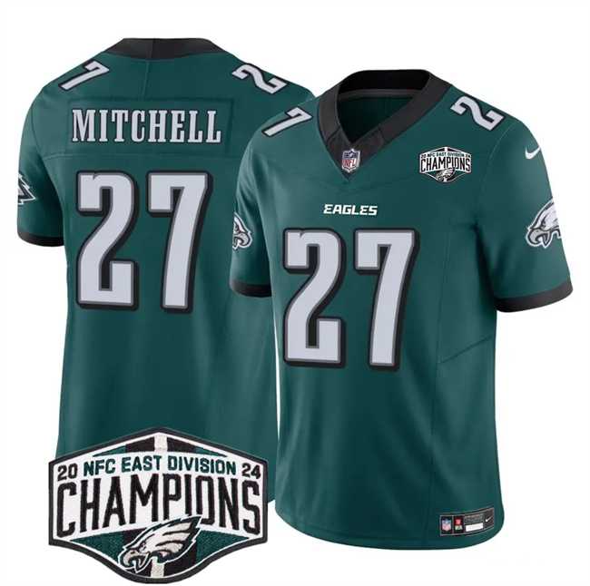 Men%27s Philadelphia Eagles #27 Quinyon Mitchell Green 2024 New NFC East Champions F.U.S.E. Vapor Untouchable Limited Stitched Jersey